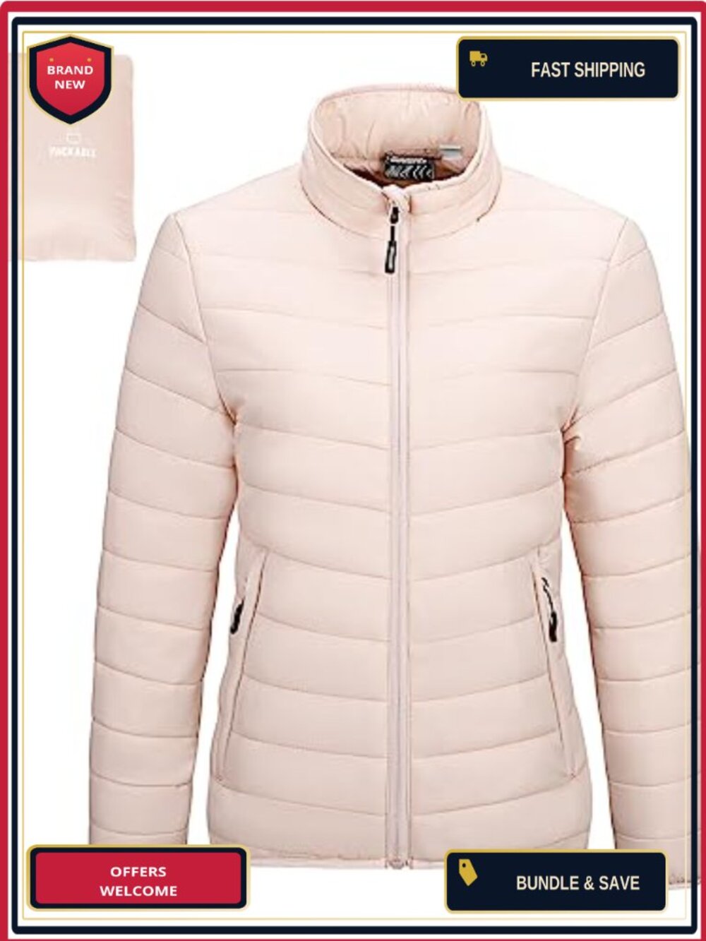Women's Packable Puffer Jacket Lightweight Winter Coat